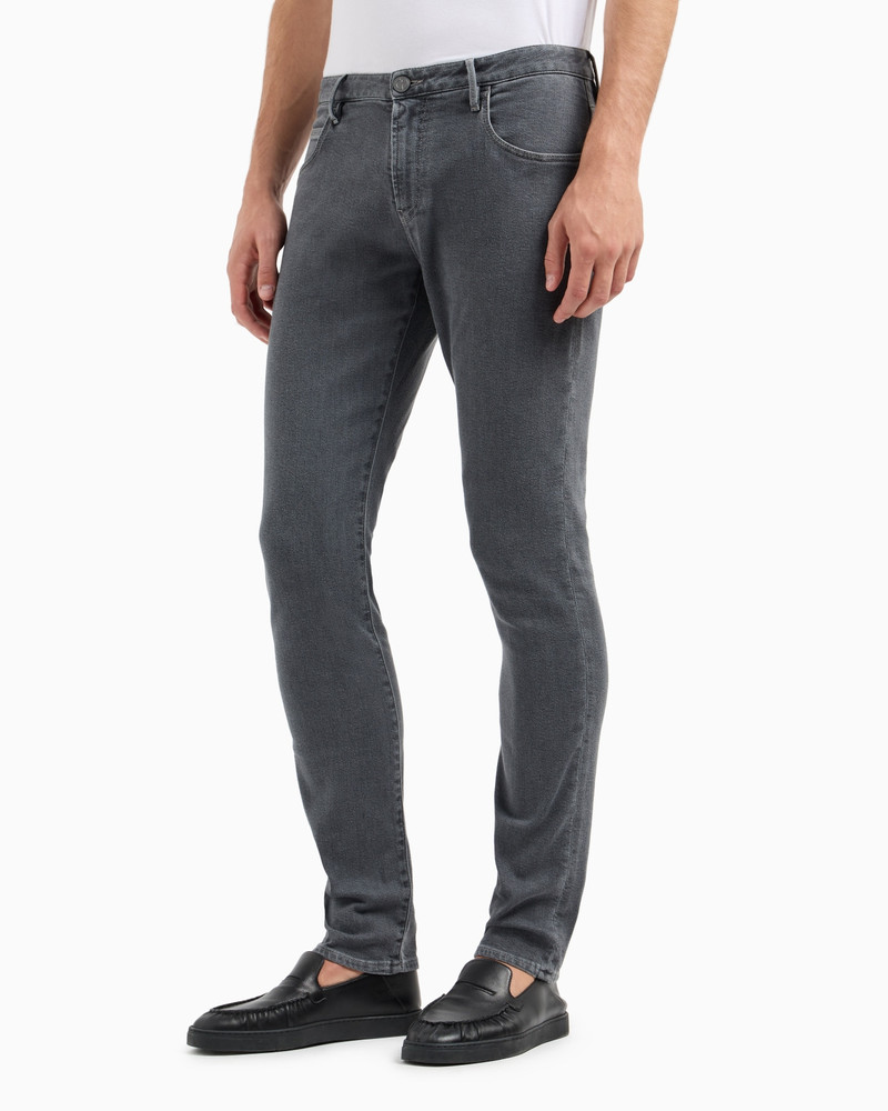 GIORGIO ARMANI Five-pocket, slim-fit, stretch cotton-denim trousers outlook