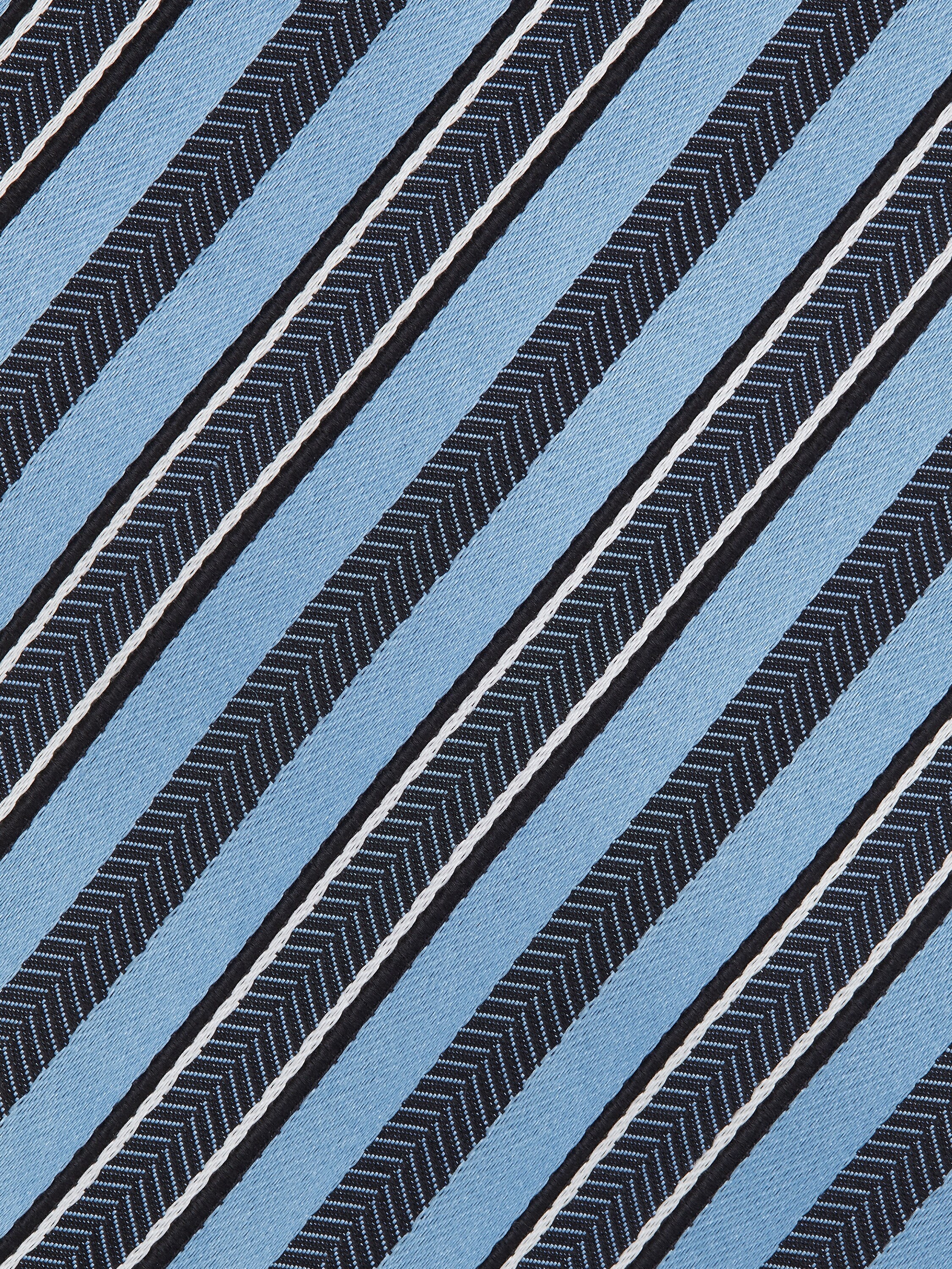 LIGHT BLUE SILK AND COTTON TIE - 2
