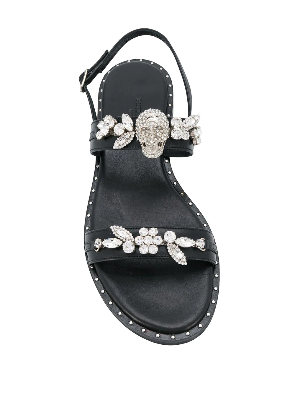 crystal embellished flat sandals - 4