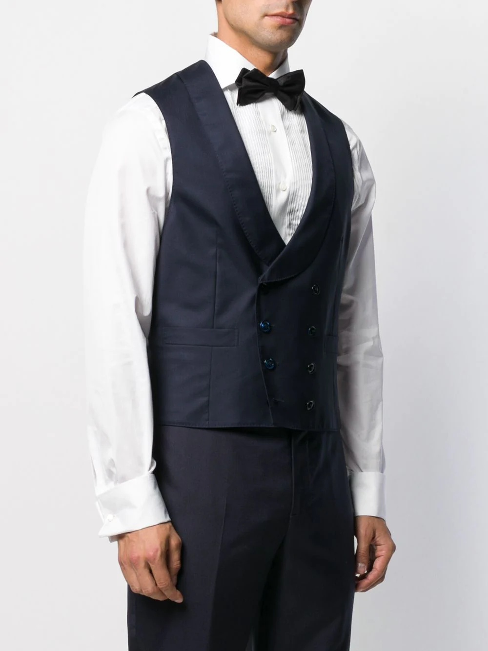 double buttoned sleeveless waistcoat - 3