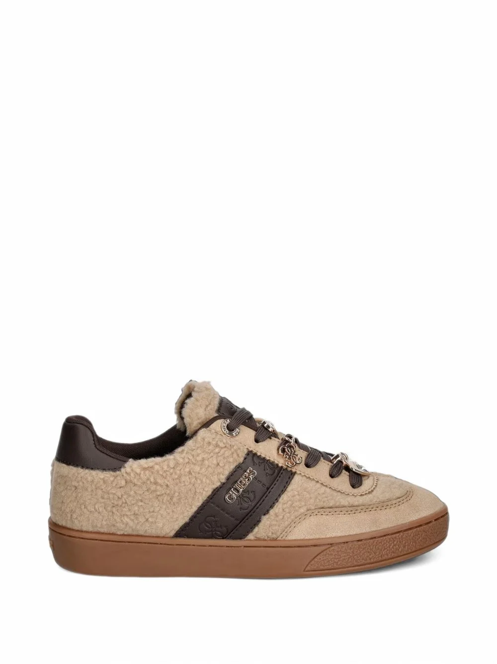 Naoki charm-embellished shearling sneakers - 1