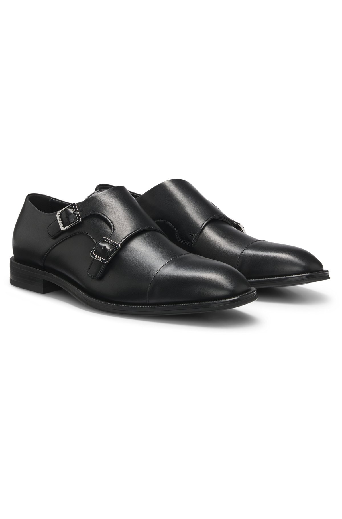 LEATHER DOUBLE-MONK SHOES WITH CAP TOE - 2