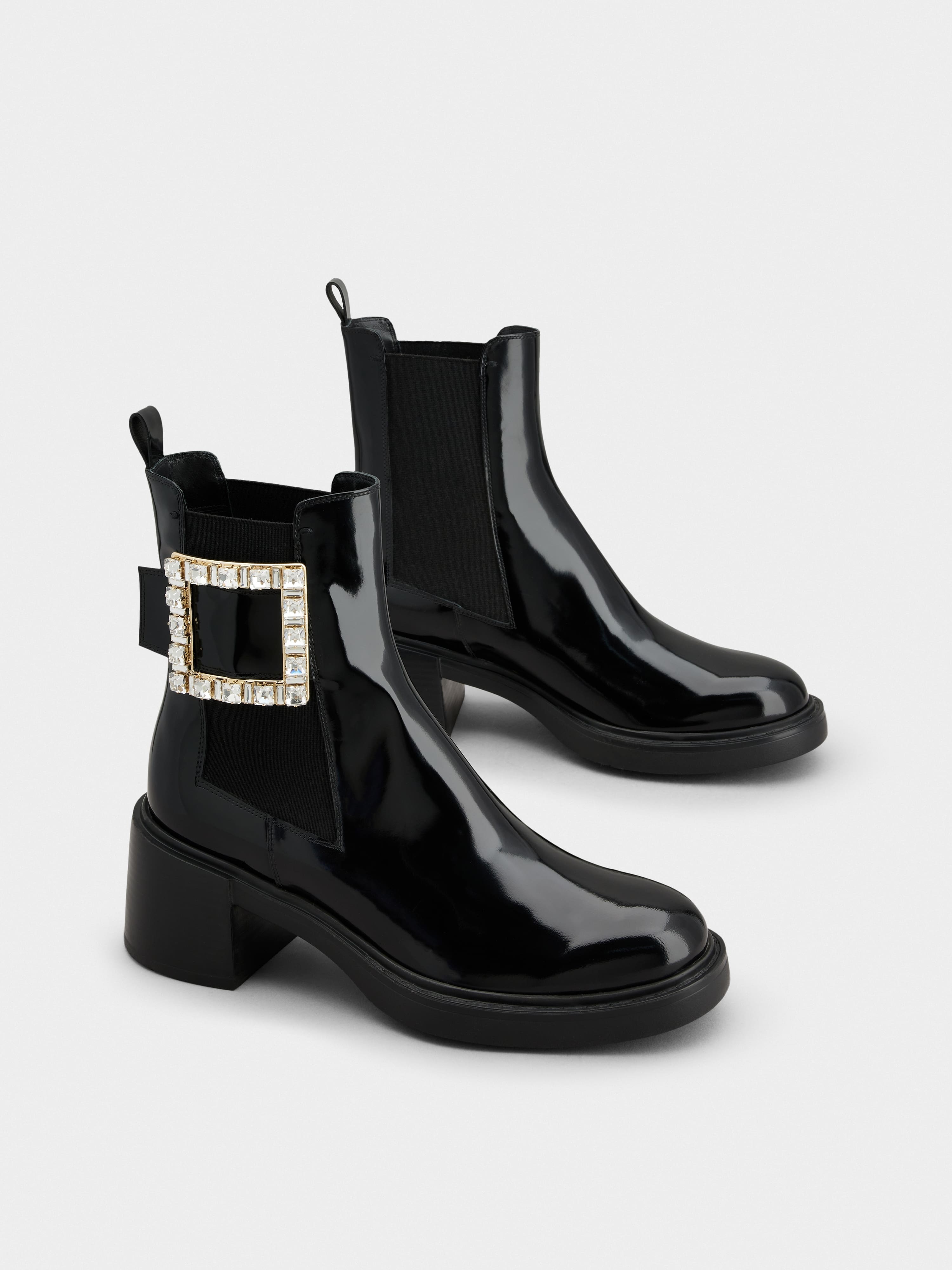 Viv' Rangers Strass Buckle Chelsea Ankle Boots in Leather - 2