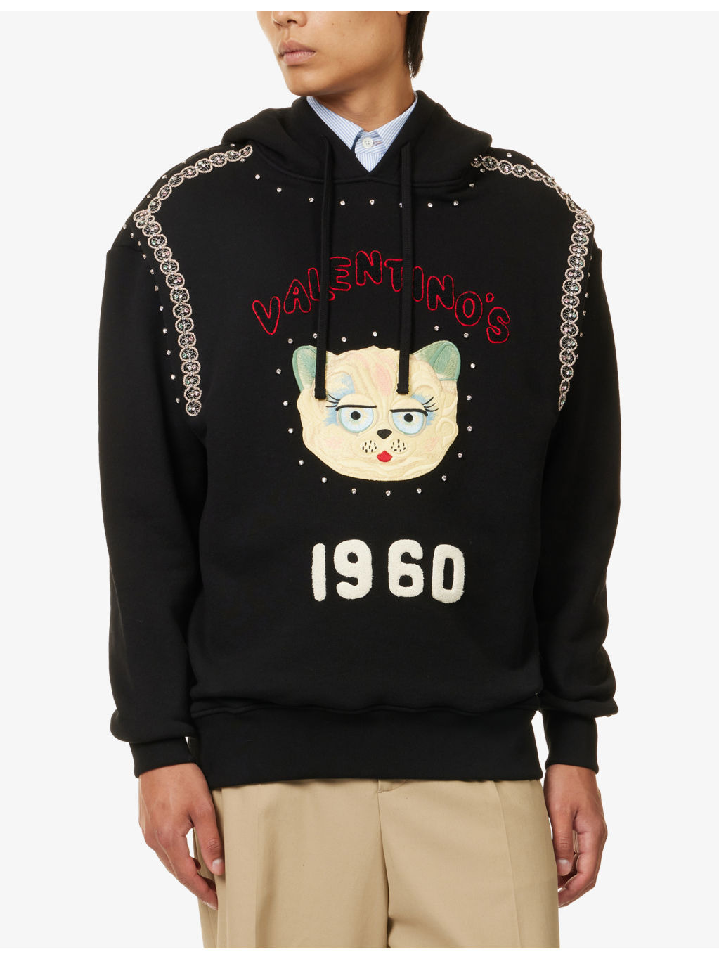 Embroidered Relaxed-Fit Cotton-Jersey Hoodie - 3