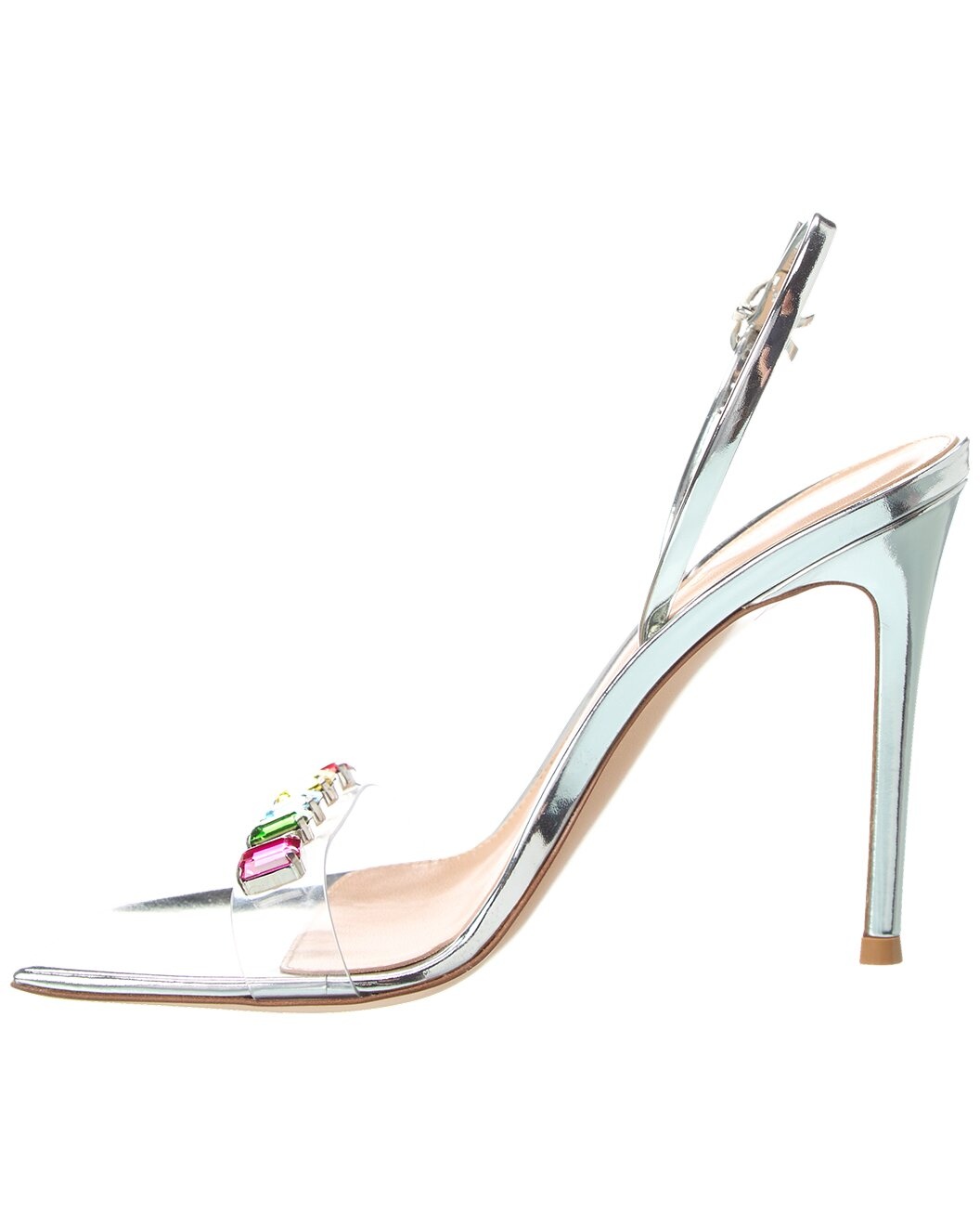 Gianvito Rossi Ribbon Candy 105 Vinyl & Leather Slingback Sandal - 2