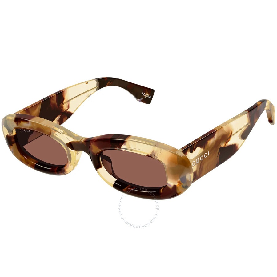 Gucci Brown Oval Ladies Sunglasses GG1907S 001 48 - 1