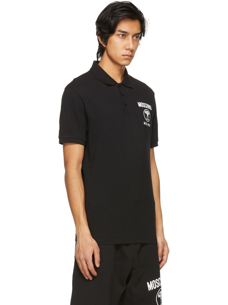 Moschino Black & White Double Question Mark Polo outlook