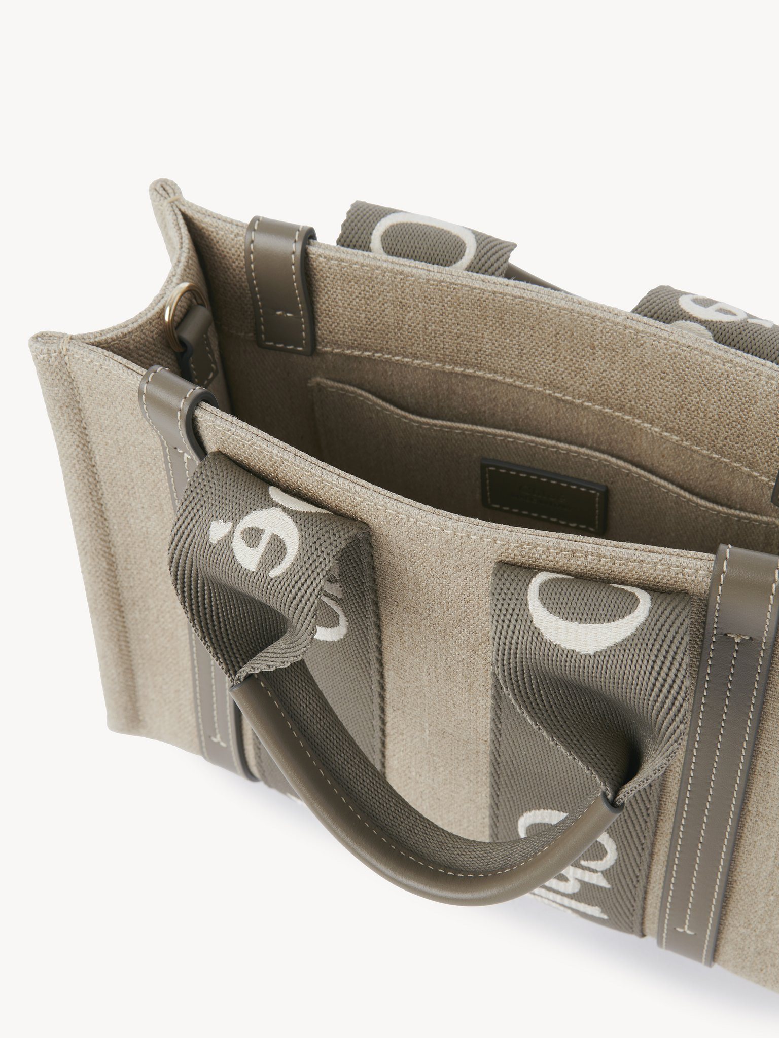 SMALL WOODY TOTE BAG IN LINEN - 5