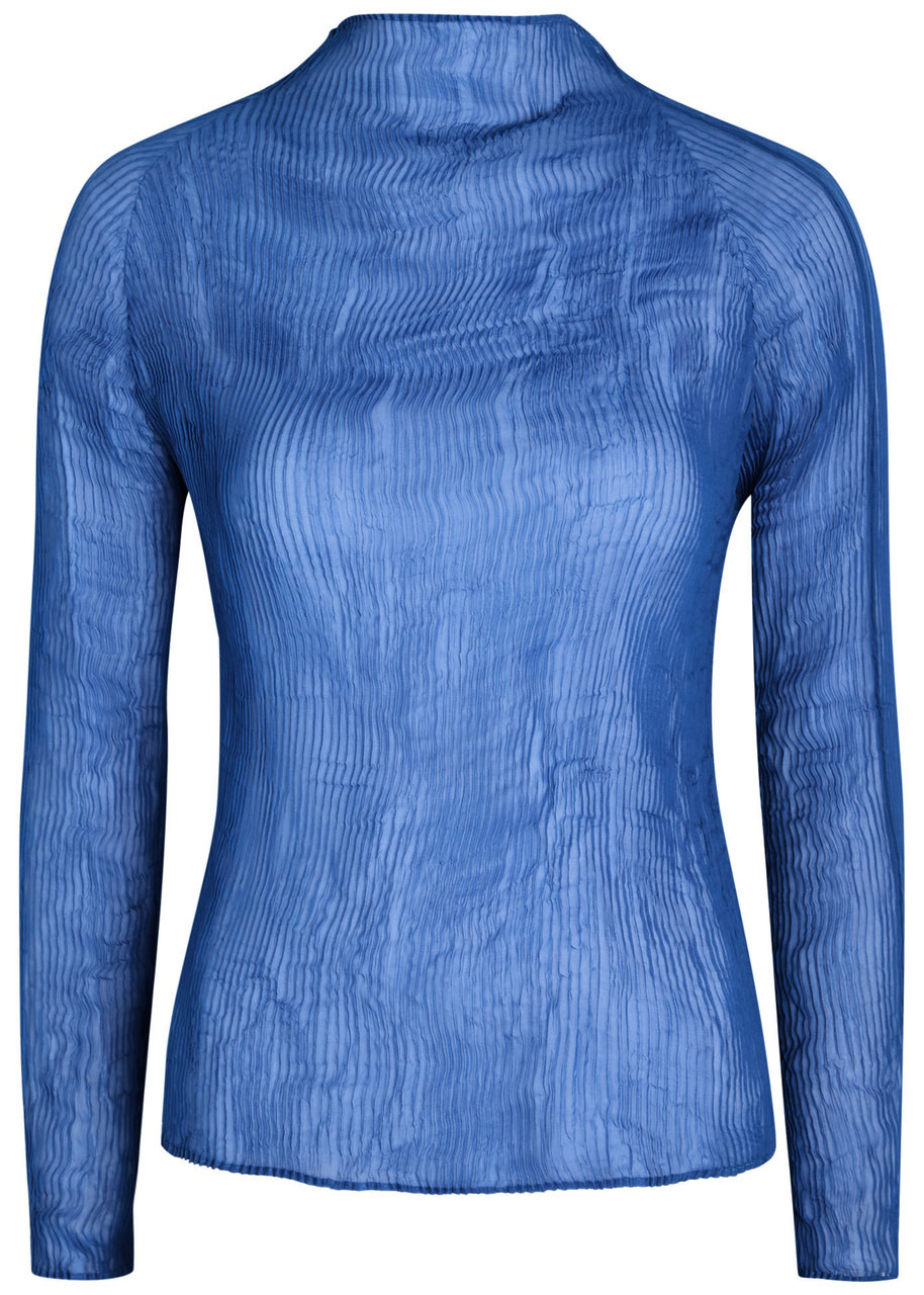 Issey Miyake Pleated Sheer Chiffon top - 1