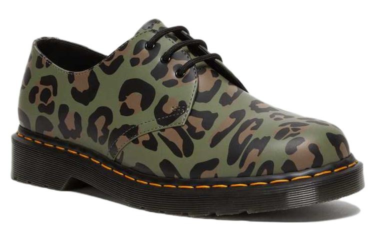 Dr. Martens 1461 Distorted Leopard Print Oxford Shoes 'Khaki Green' 27686384 - 2