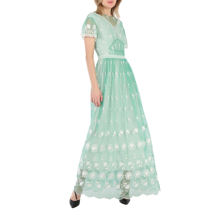 Burberry Ladies Round-neck Embroidered-tulle Dress - 3