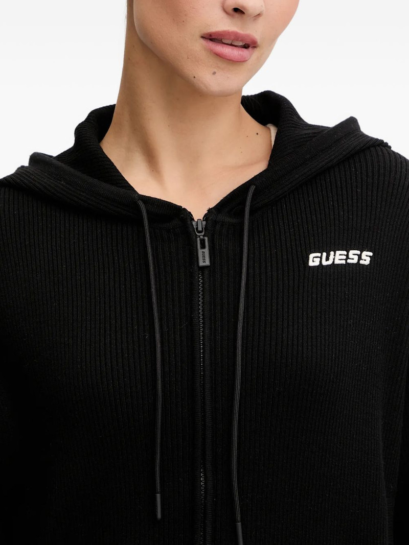 logo-embroidered zip-up hoodie 4