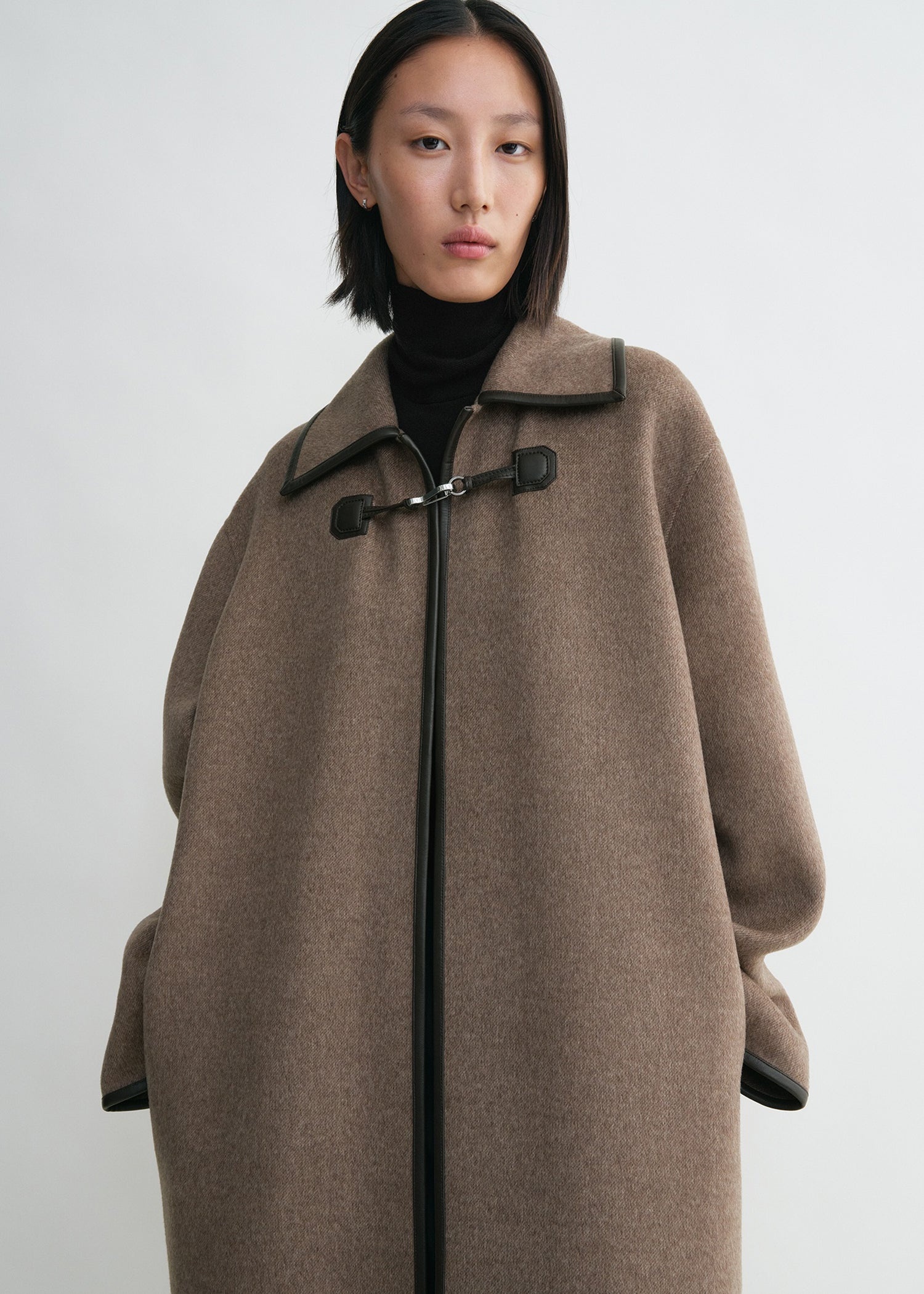 Double clasp coat oak melange - 5