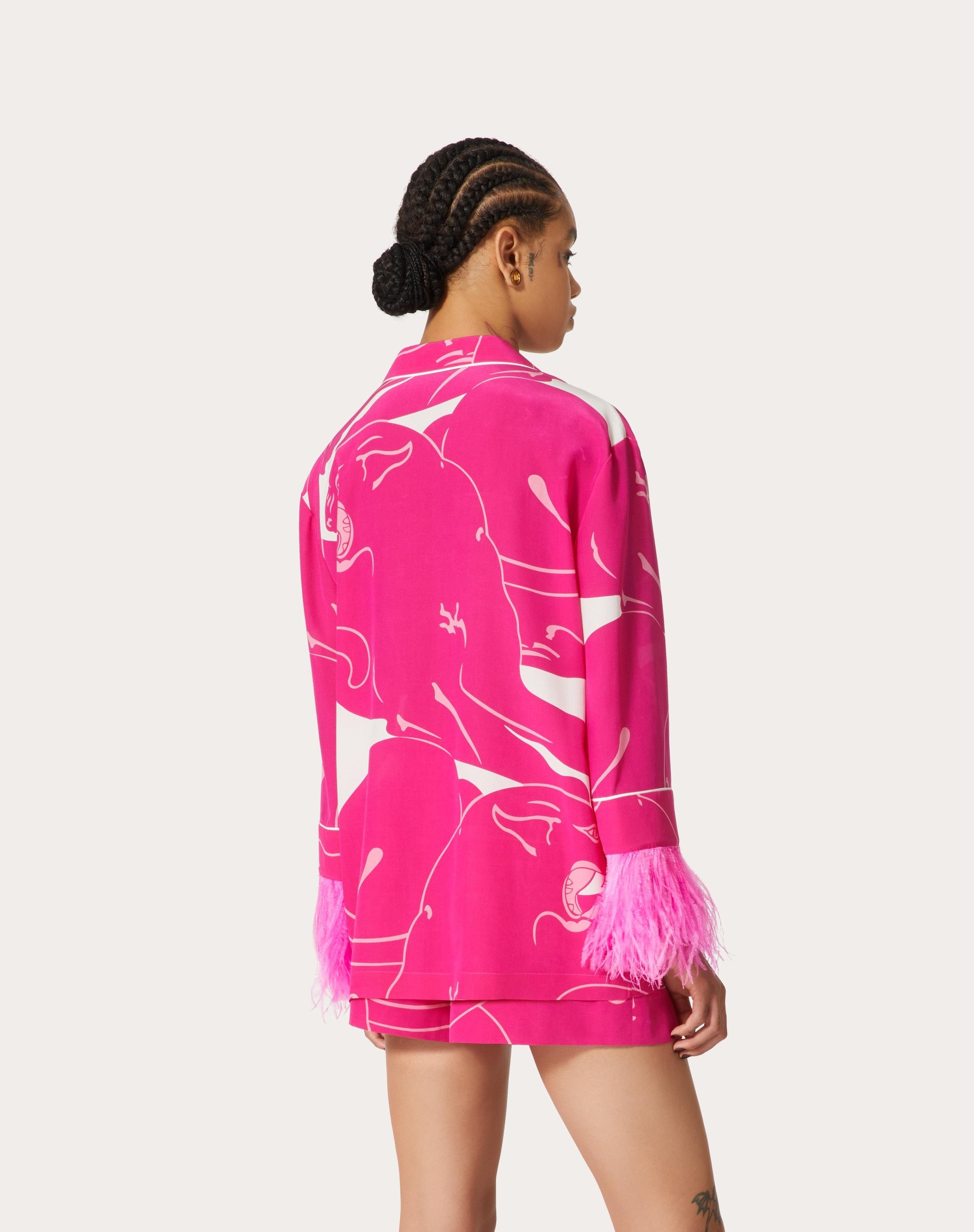 PANTHER CREPE DE CHINE BLOUSE - 4