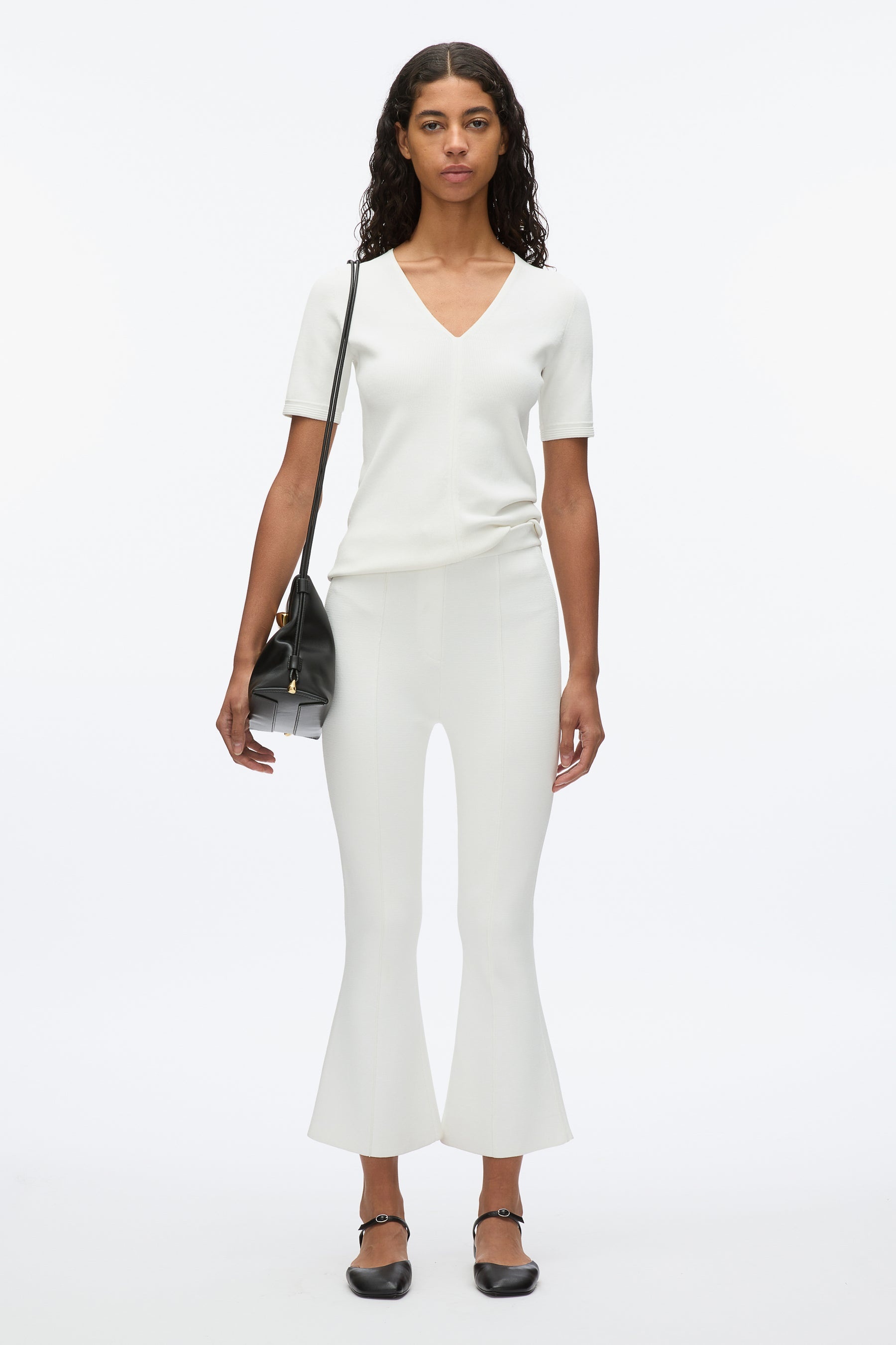 Compact Rib V-Neck Tee - 1