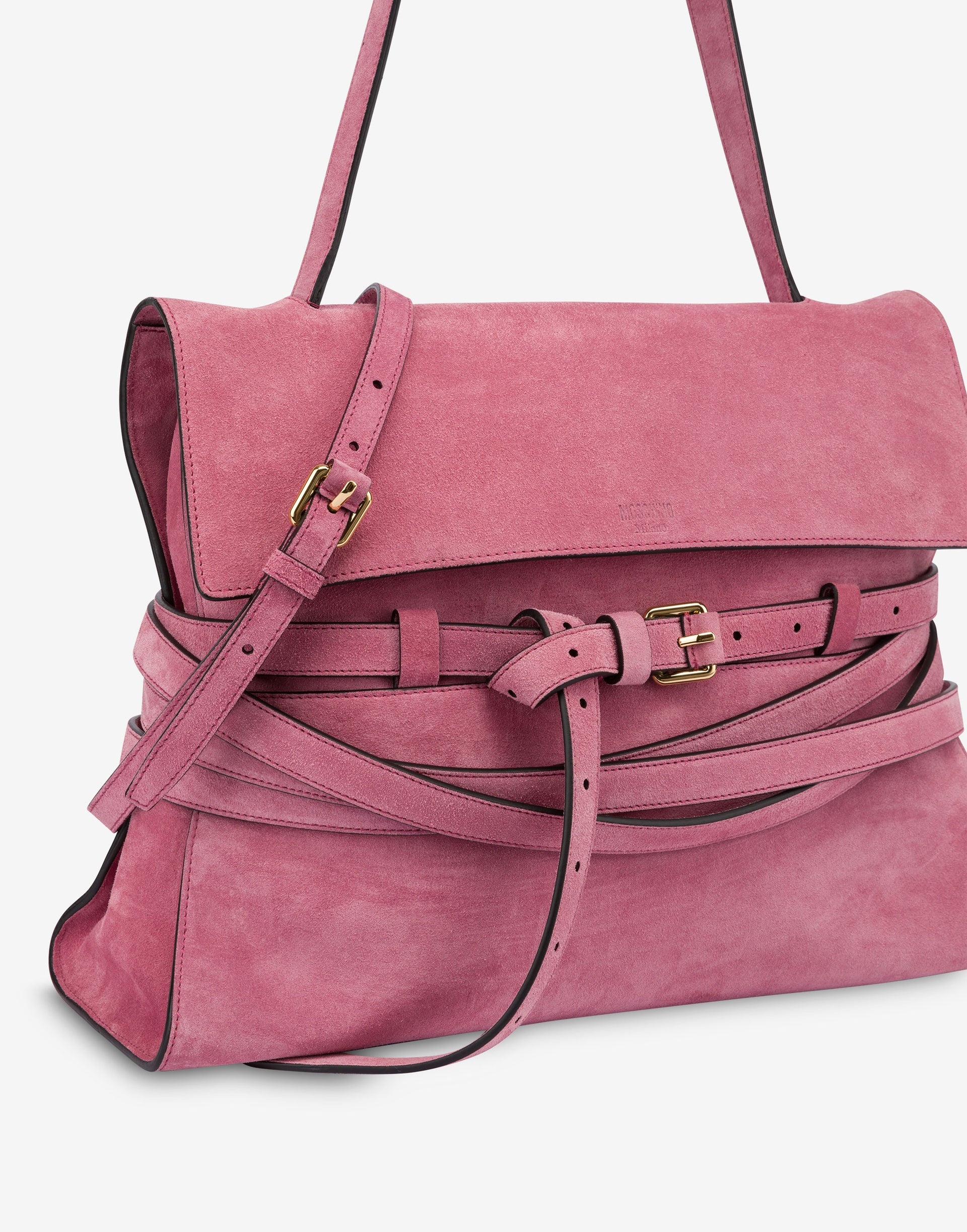 MOSCHINO TIE ME BAG IN SUEDE MEDIUM - 3