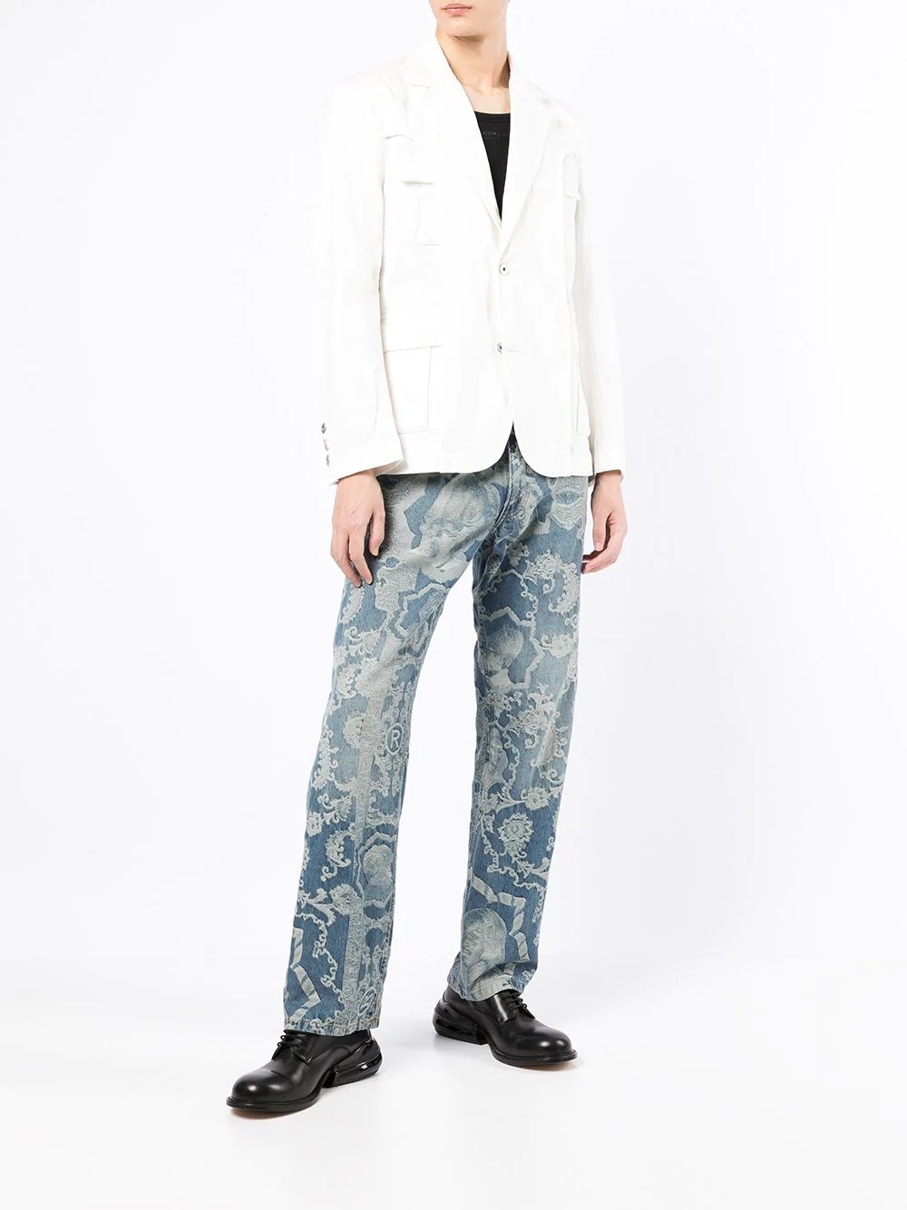 deconstructed cotton denim blazer - 2