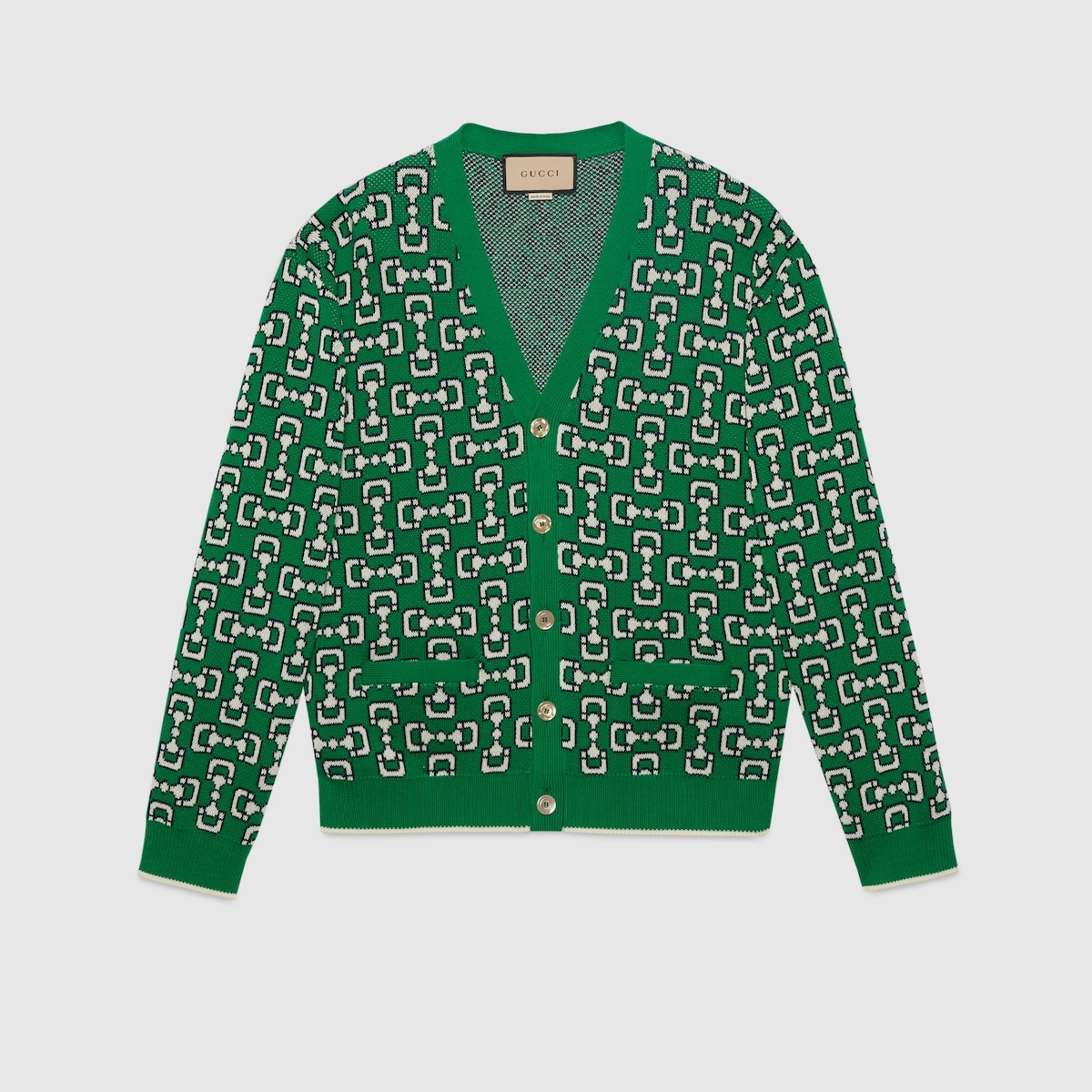 Horsebit cotton piquet cardigan - 1