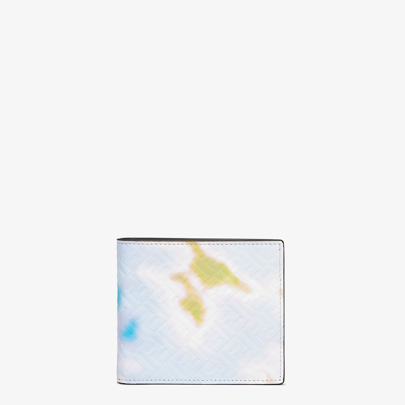 Light blue leather bi-fold wallet 1