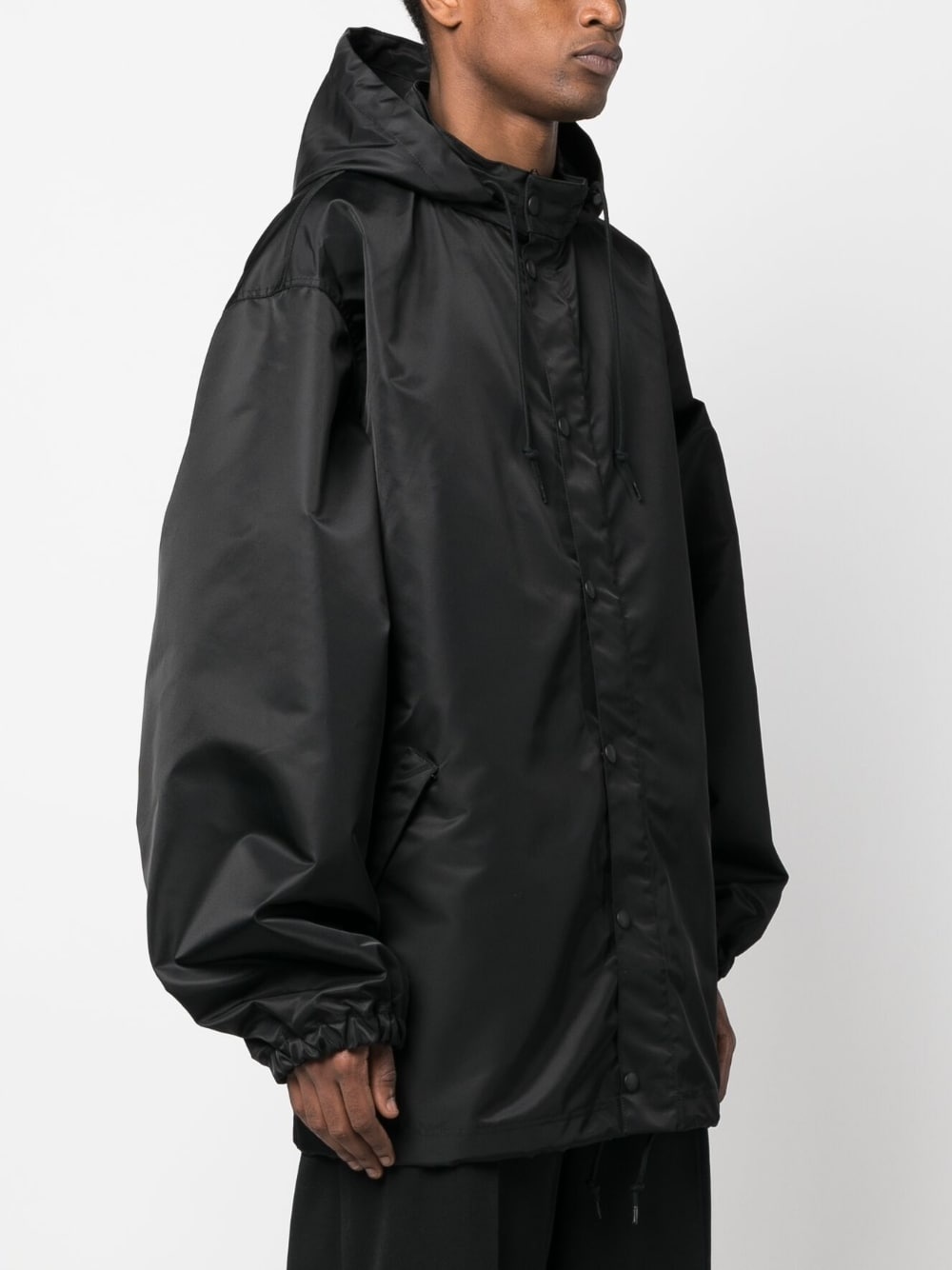 Balenciaga logo-print hooded padded jacket - Black