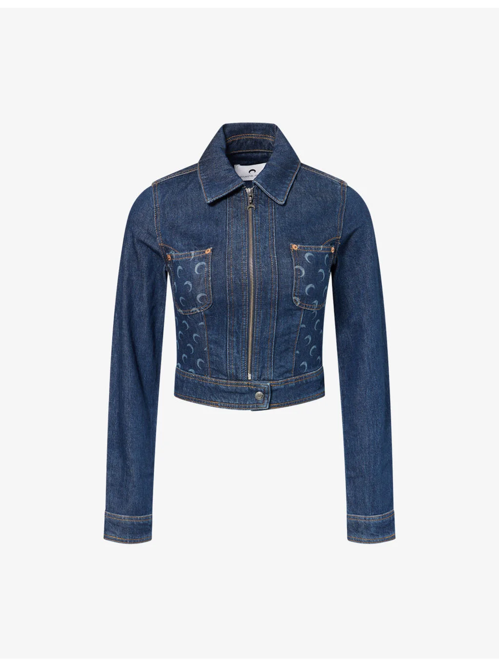 Denim Logo-Print Denim Trucker Jacket - 1