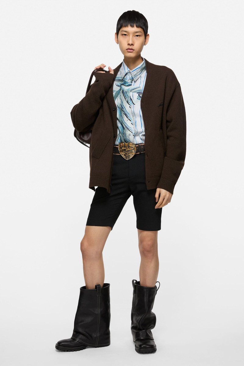 Acne Studios Wool V-Neck Cardigan - Dark brown outlook