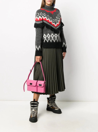 Moncler intarsia patterned fringed jumper outlook