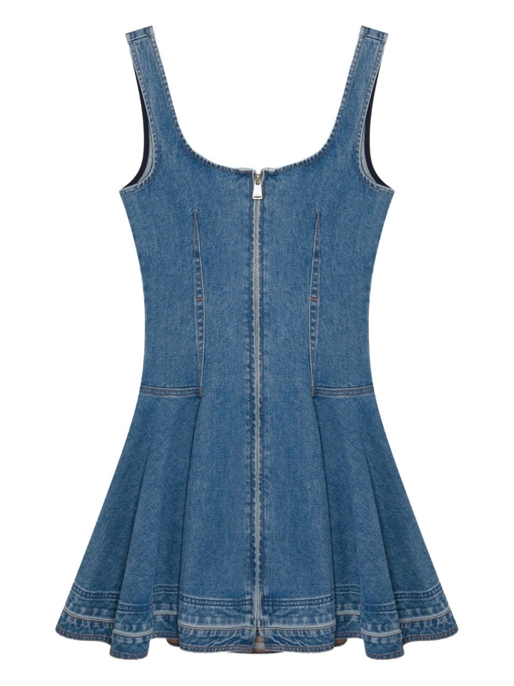 Eleodra zip-front flared denim mini dress - 2