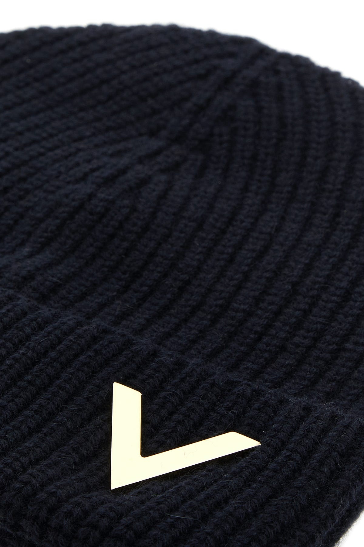 【関税&送料込】Valentino Garavani Black Cashmere Beanie Hat Valentino Garavani Black Cashmere VLTN Beanie Valentino Garavani