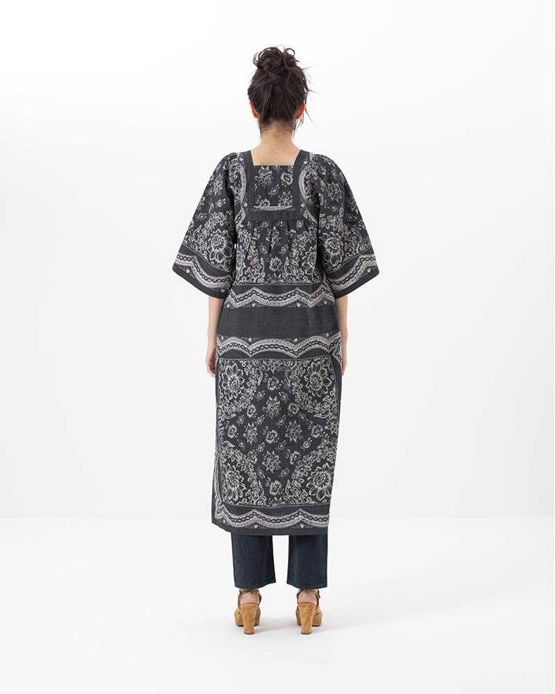 LONG KAFTAN P.W. WILDFLOWER BLACK - 3