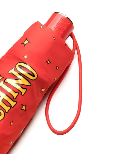 Moschino logo-print umbrella outlook