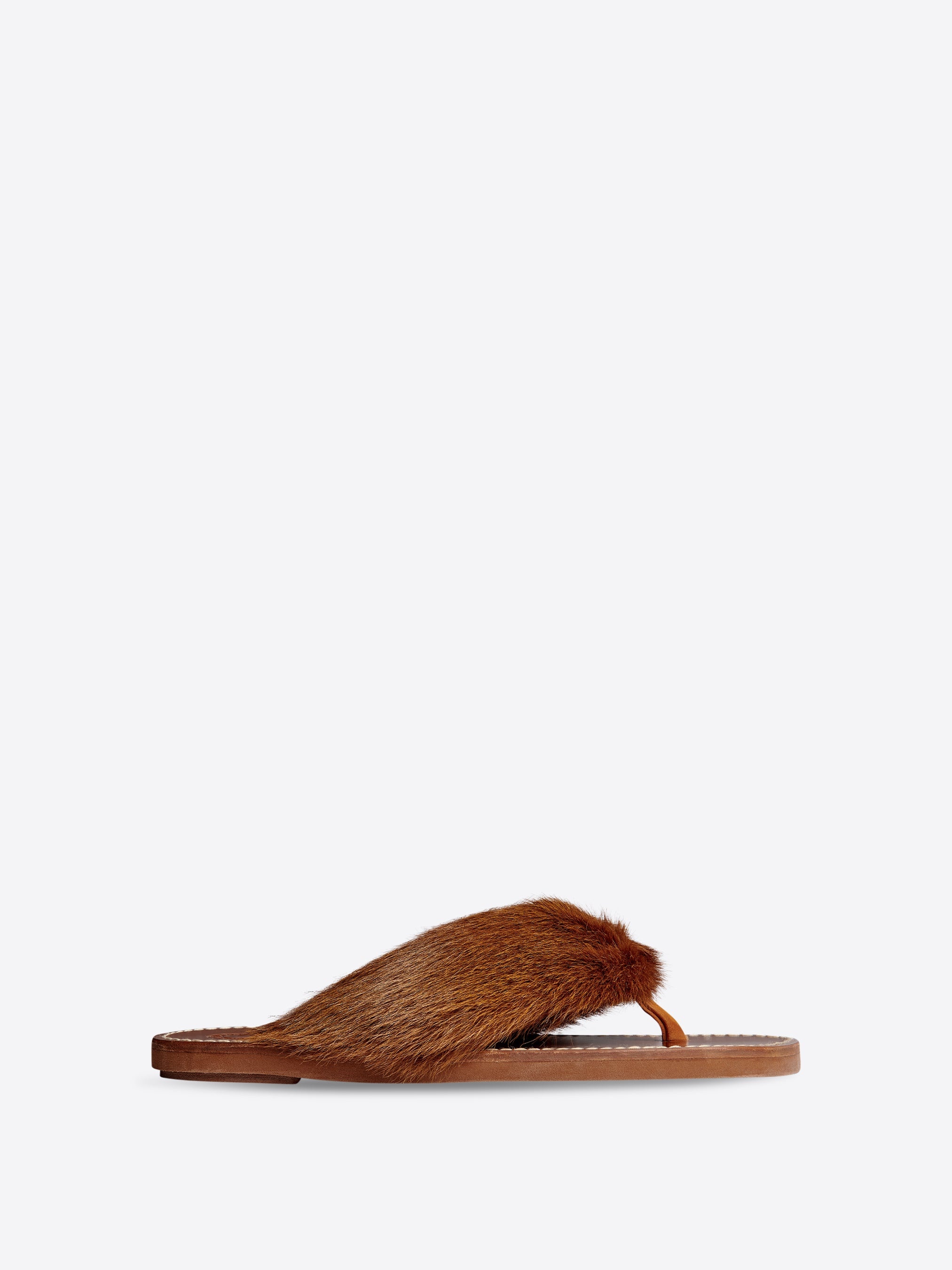SANDALS IN LEATHER-TRIMMED CALF HAIR - 1