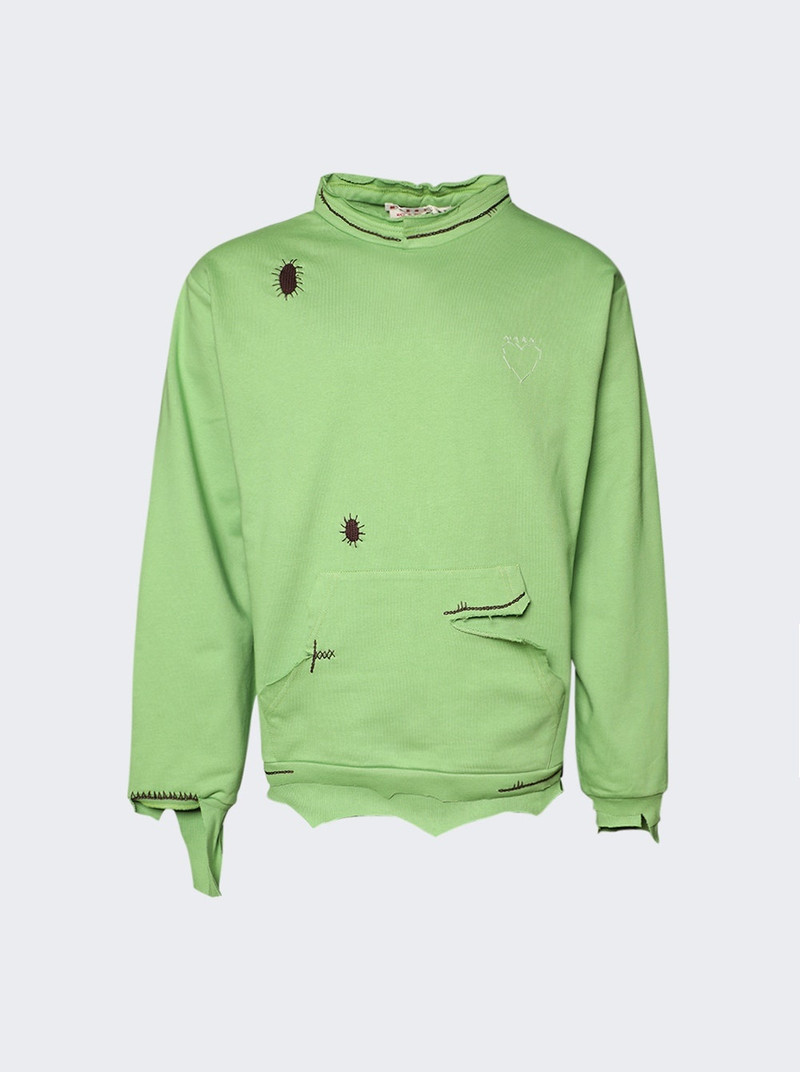 Distressed Sweatshirt Green 1
