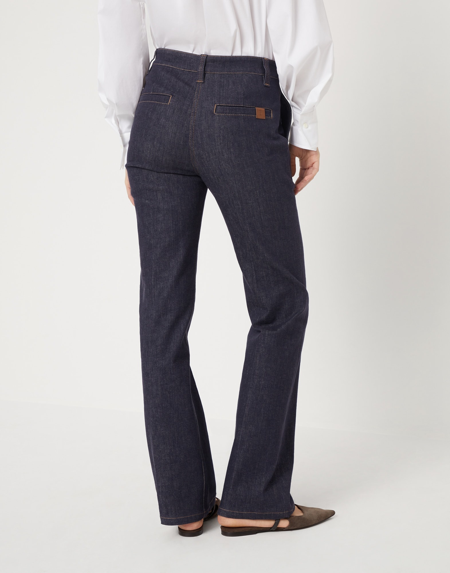 No-fade comfort denim soft flare trousers - 2