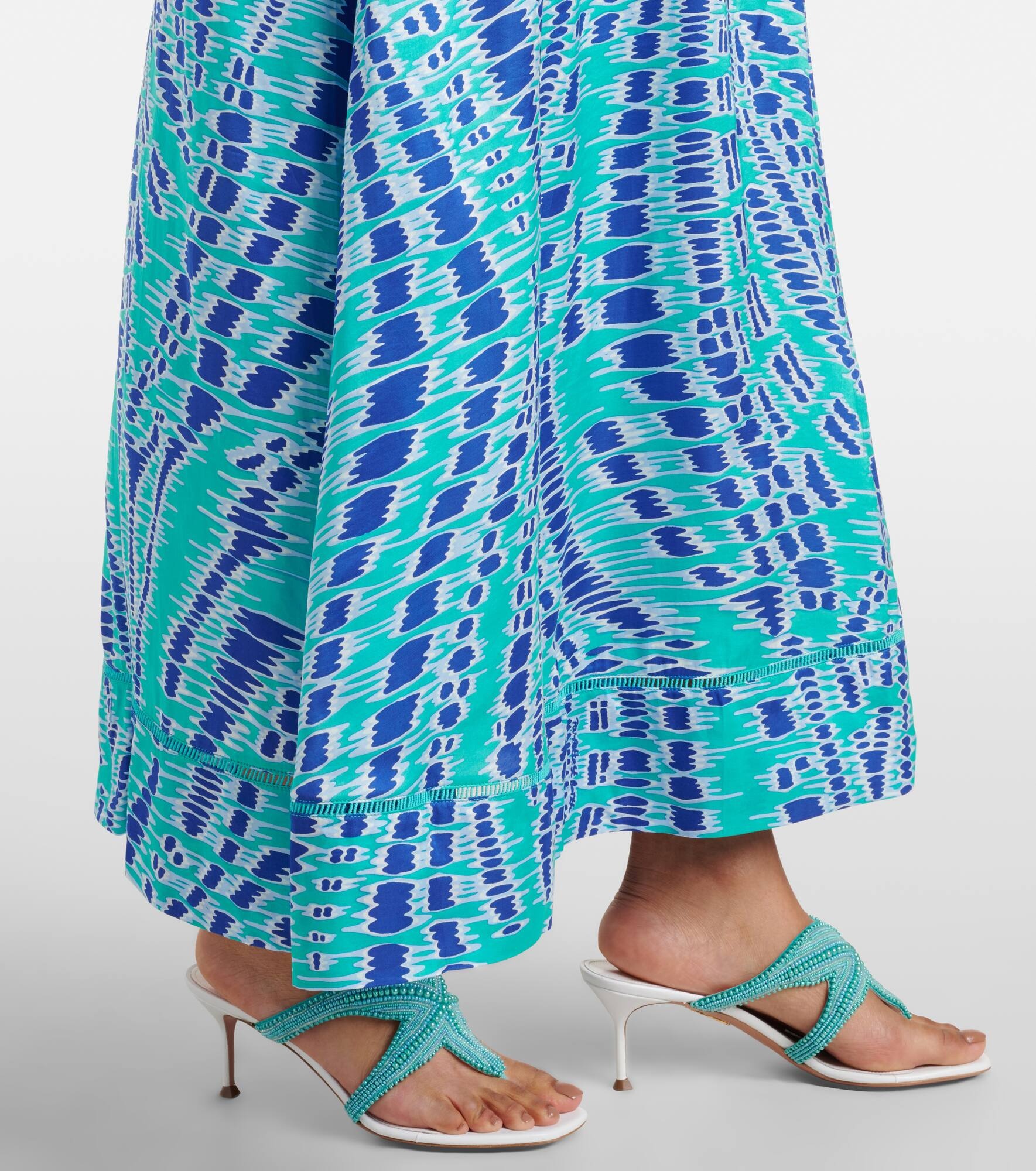 Cassandra printed satin slip dress - 5