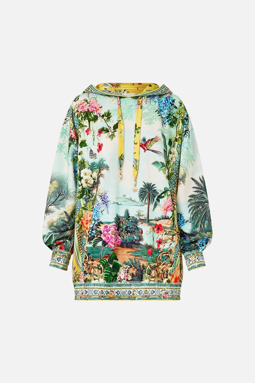 SILK BAND OVERSIZED HOODIE WITH BUTTERFLIES - 1