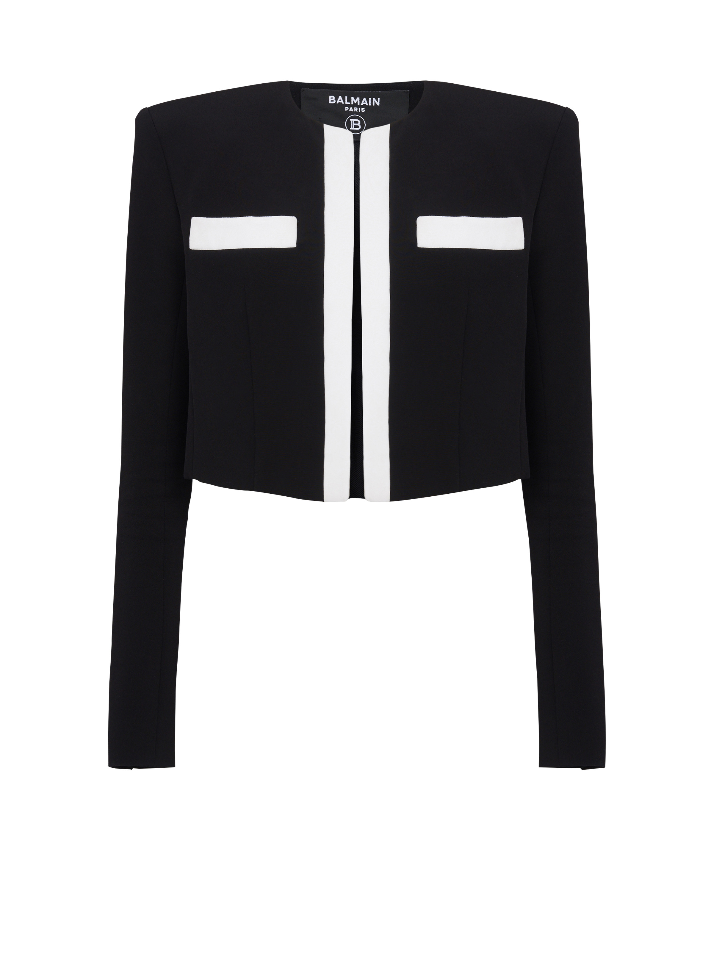 Two-tone crepe Spencer jacket - 1