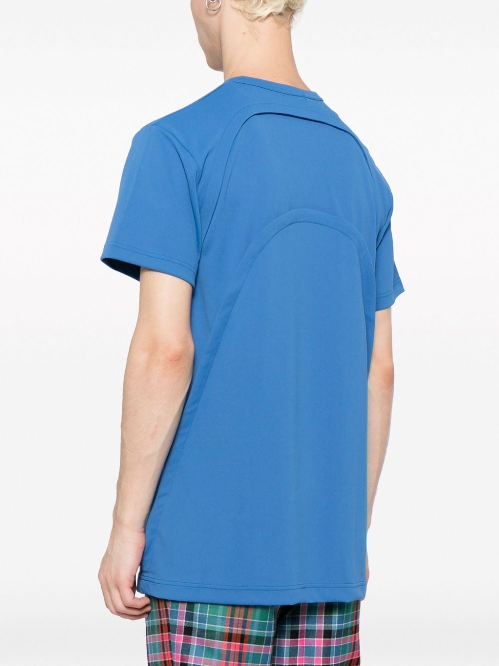 panelled piqué-weave T-shirt - 4
