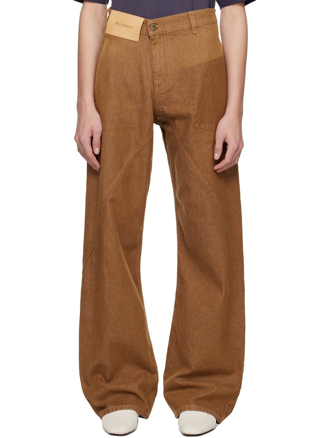 Brown Twisted Workwear Jeans - 1