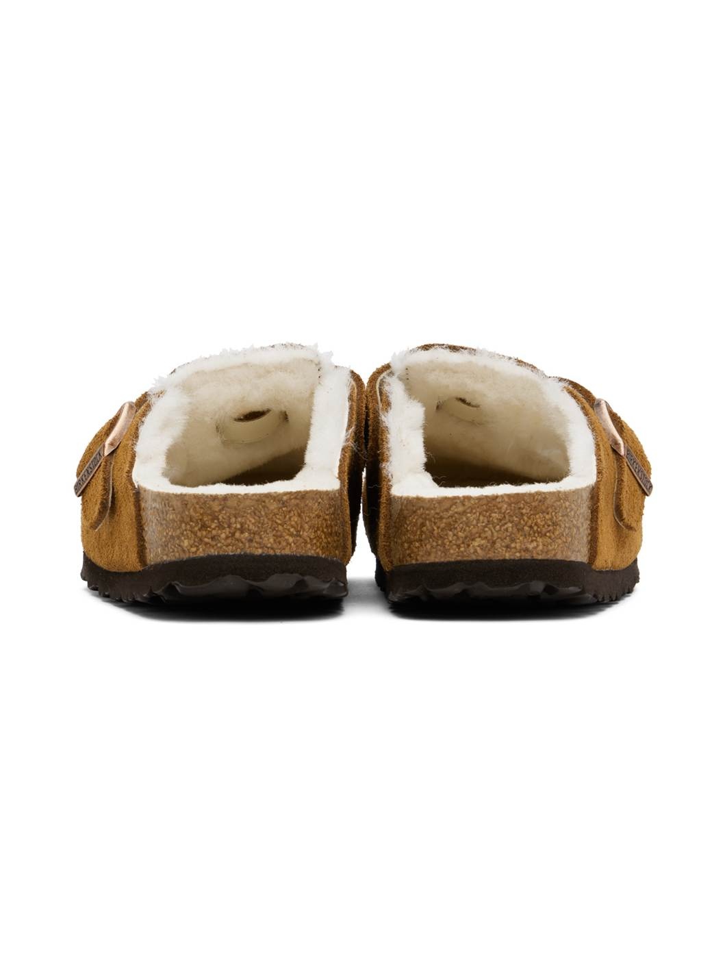 Tan Narrow Boston Shearling Slip-on Loafers - 2