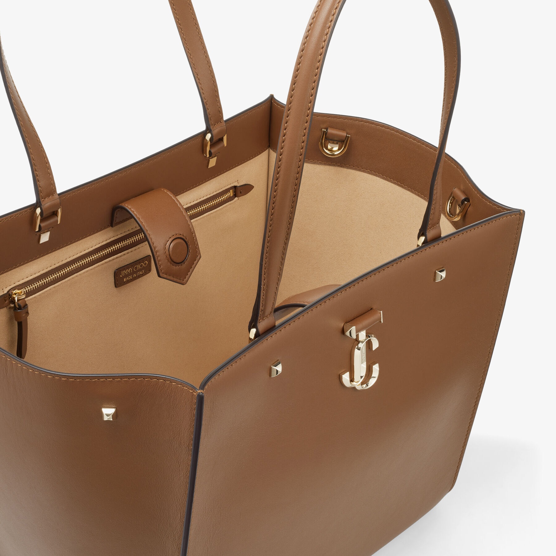 Varenne Tote Bag
Dark Tan Fine Shiny Calf Leather Tote Bag with Light Gold JC Emblem - 4