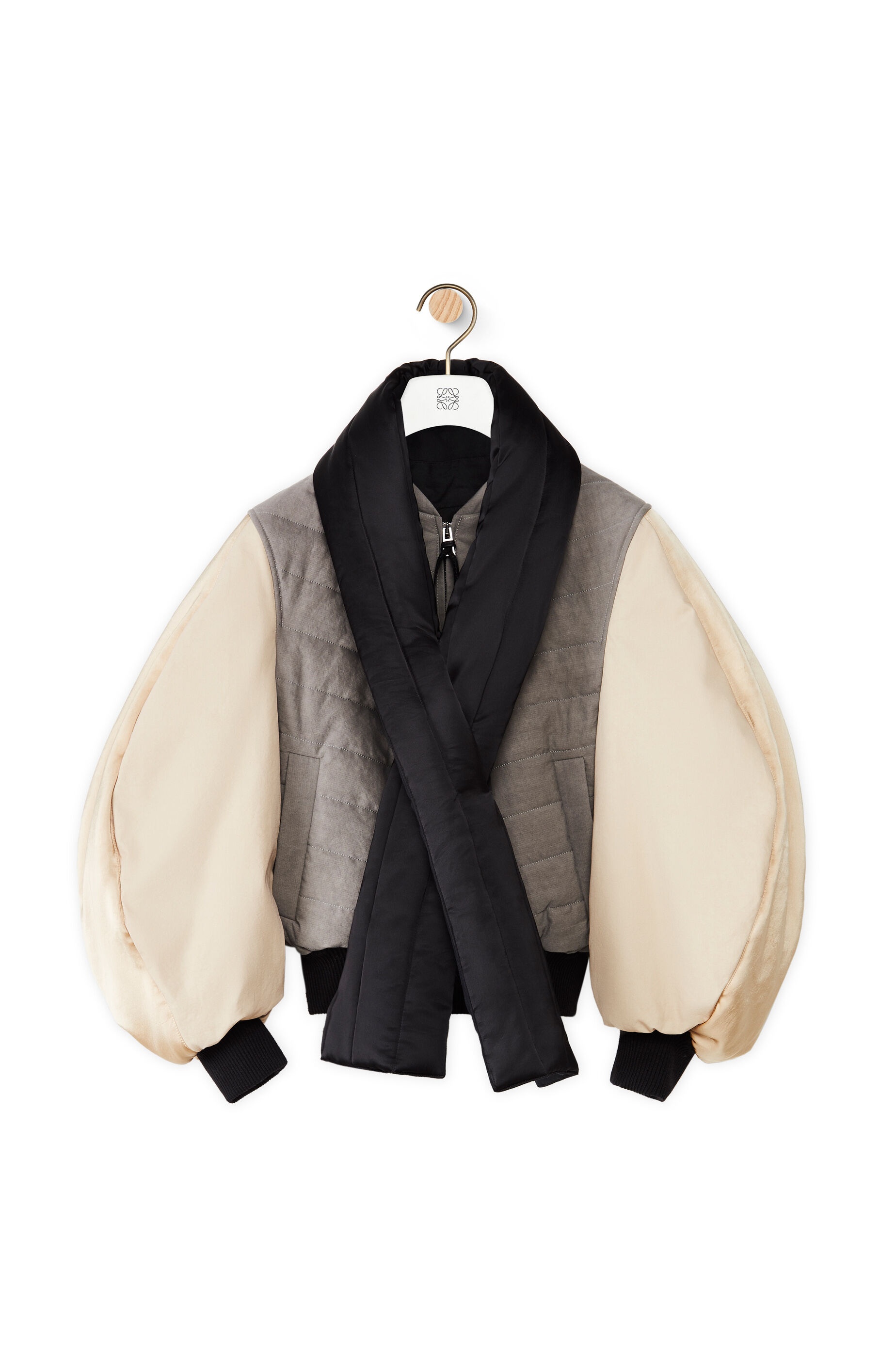 Circular sleeve bomber jacket in cotton - 1