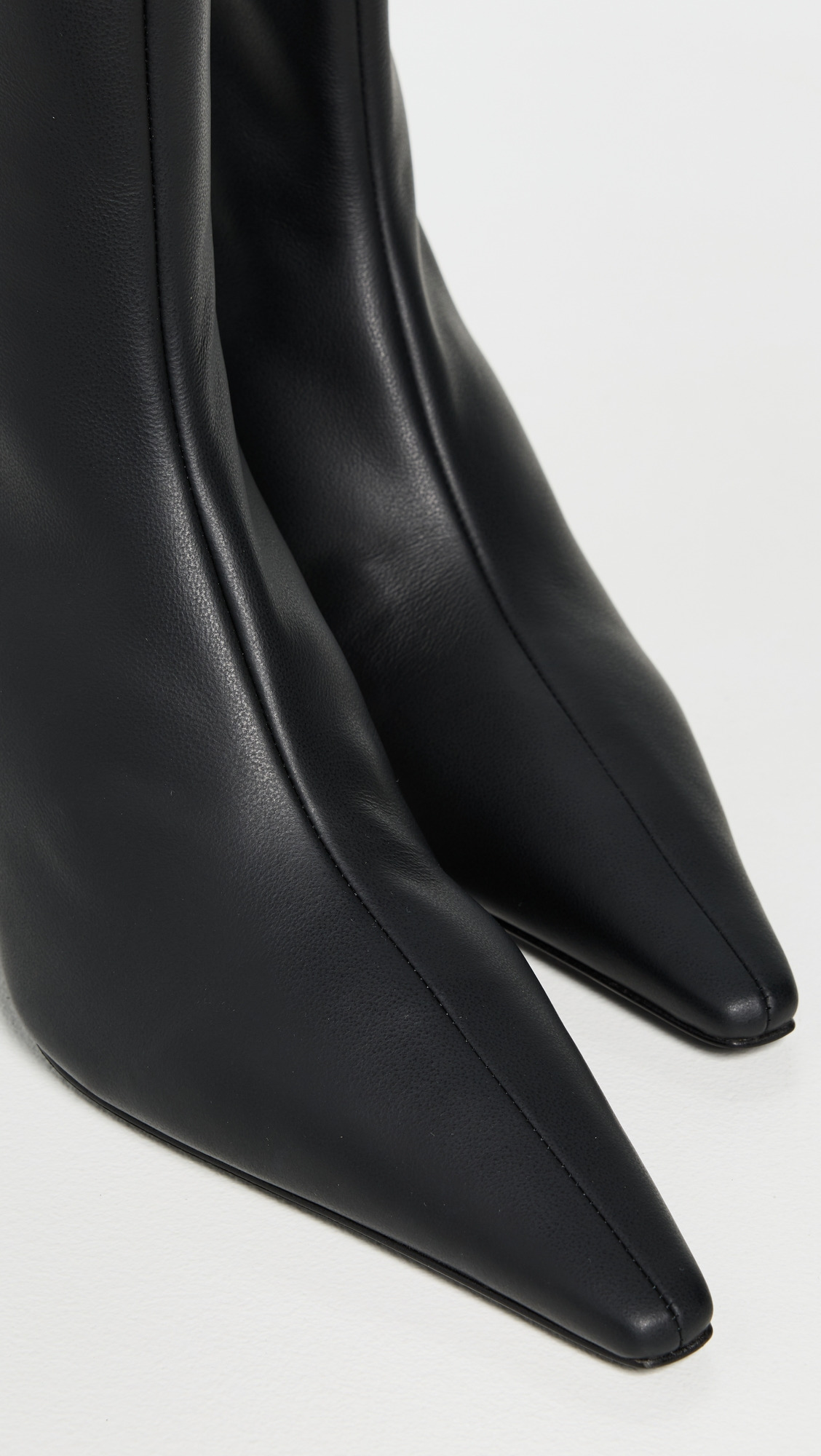 Black Leather Ankle Boots - 5