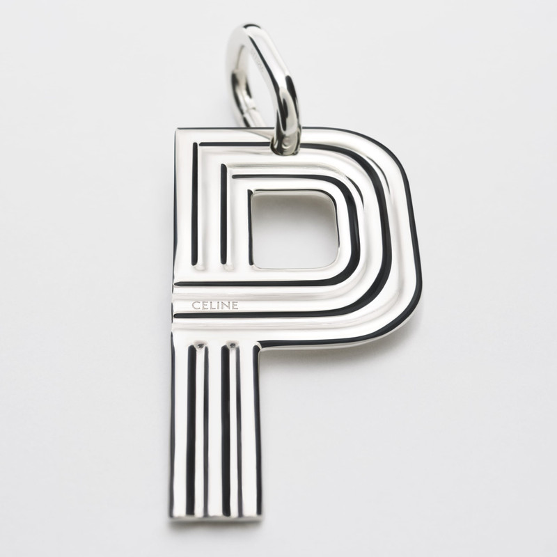 ALPHABET CHARMS P LETTER IN BRASS WITH RHODIUM FINISH 1