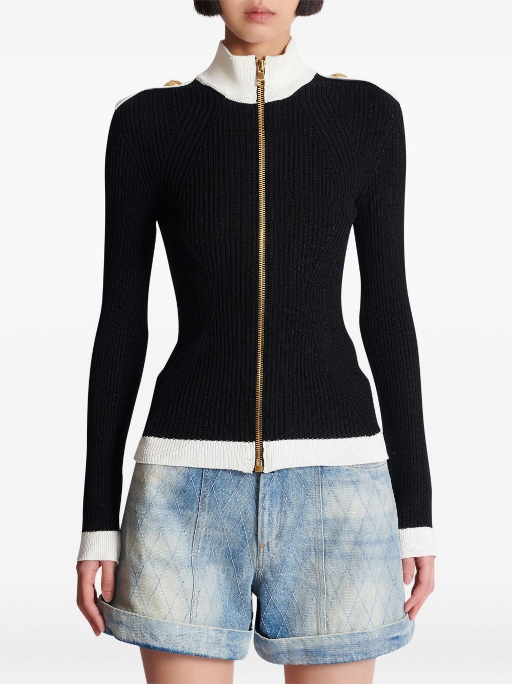 ribbed-knit cardigan - 6