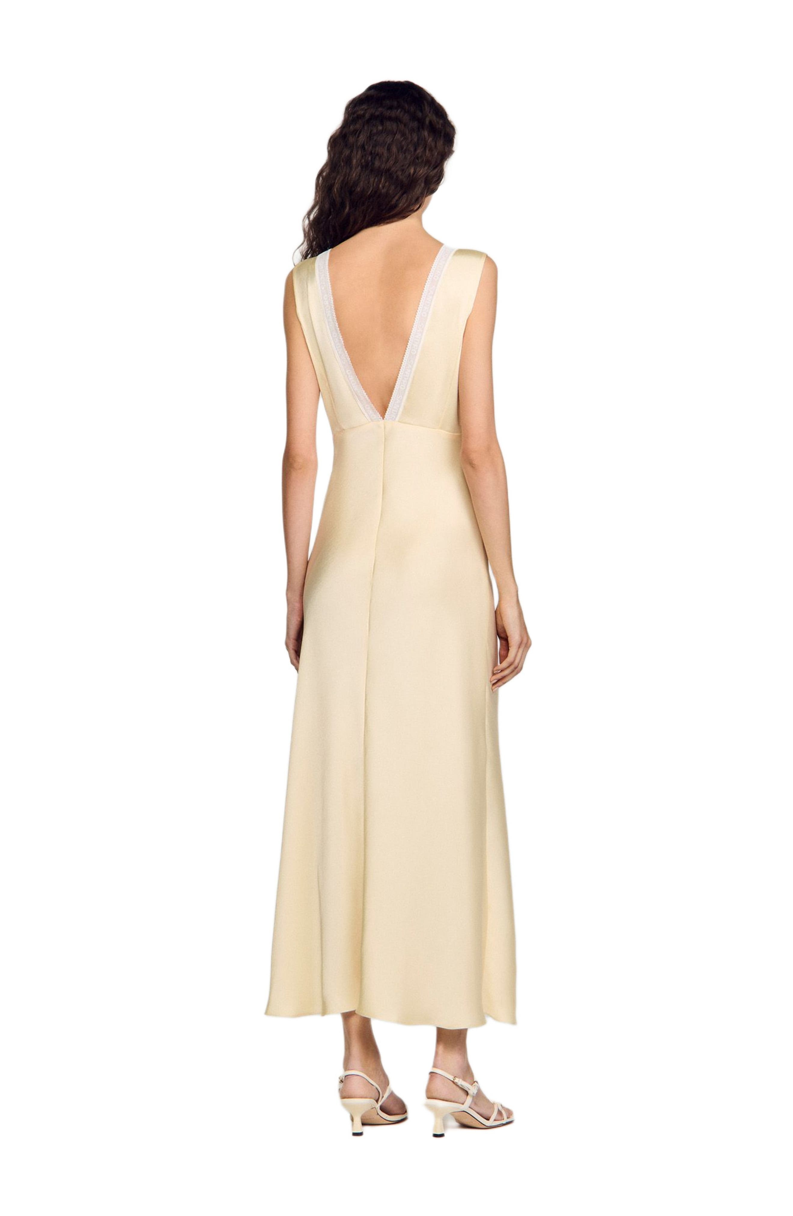 SANDRO Satin-effect maxi dress in Yellow at Nordstrom - 2
