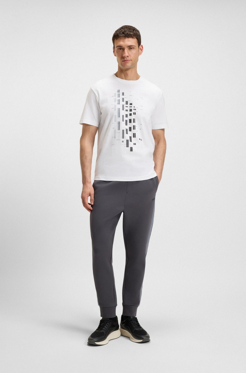 BOSS STRETCH-COTTON T-SHIRT WITH GEOMETRIC PRINT outlook