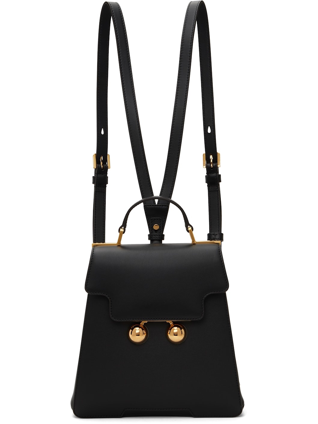 Marni Black Leather Trunkaroo Backpack | ssense | REVERSIBLE
