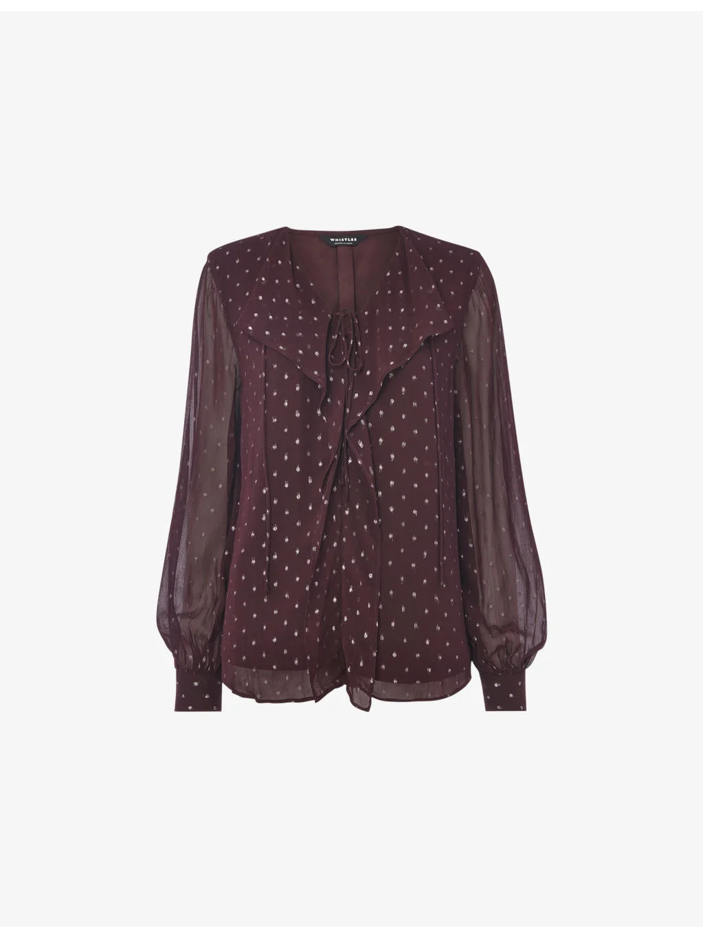 Metallic Dot-Print Woven Blouse - 1