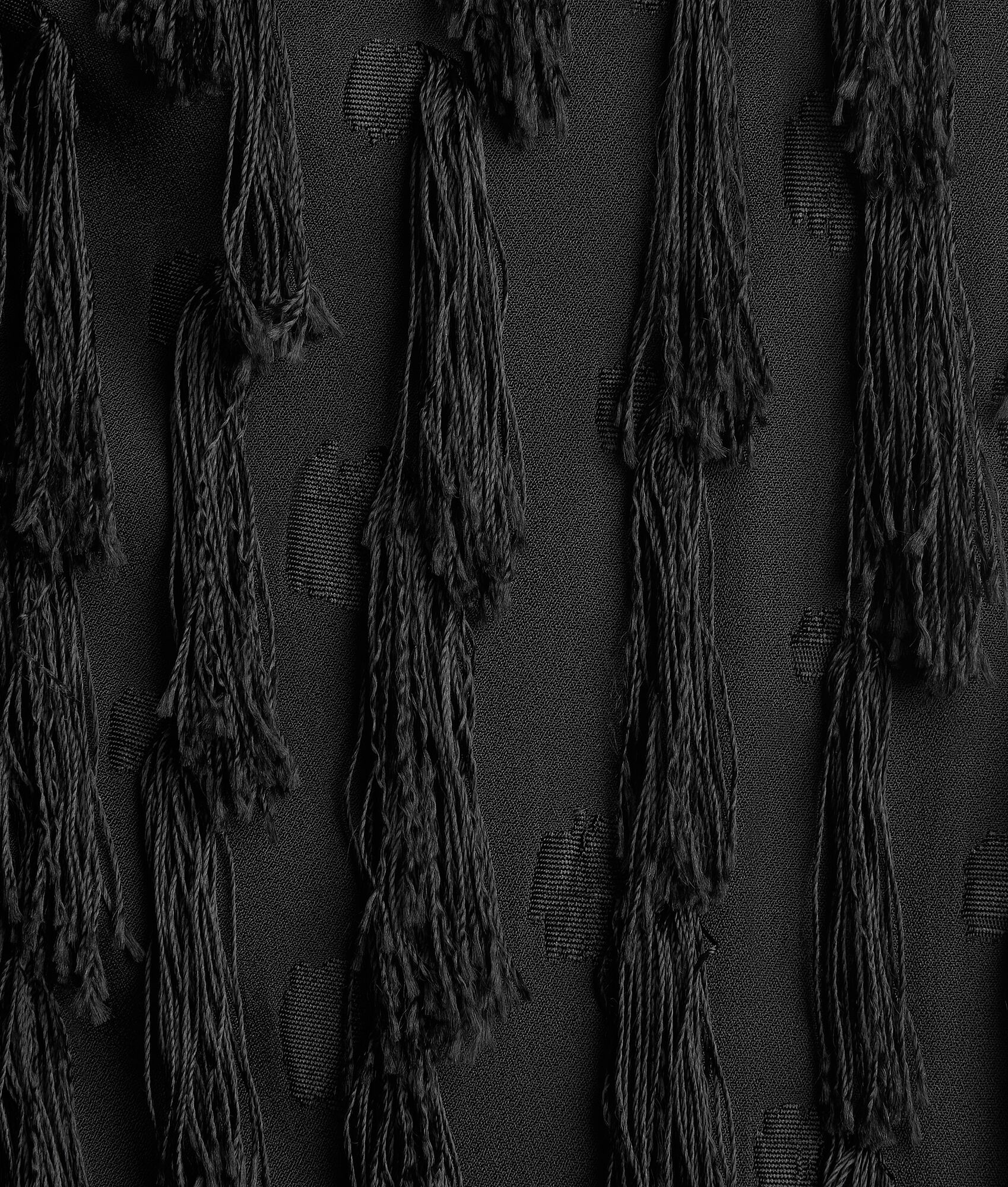 Fringed Fil Coupe Crepe Dress - 6